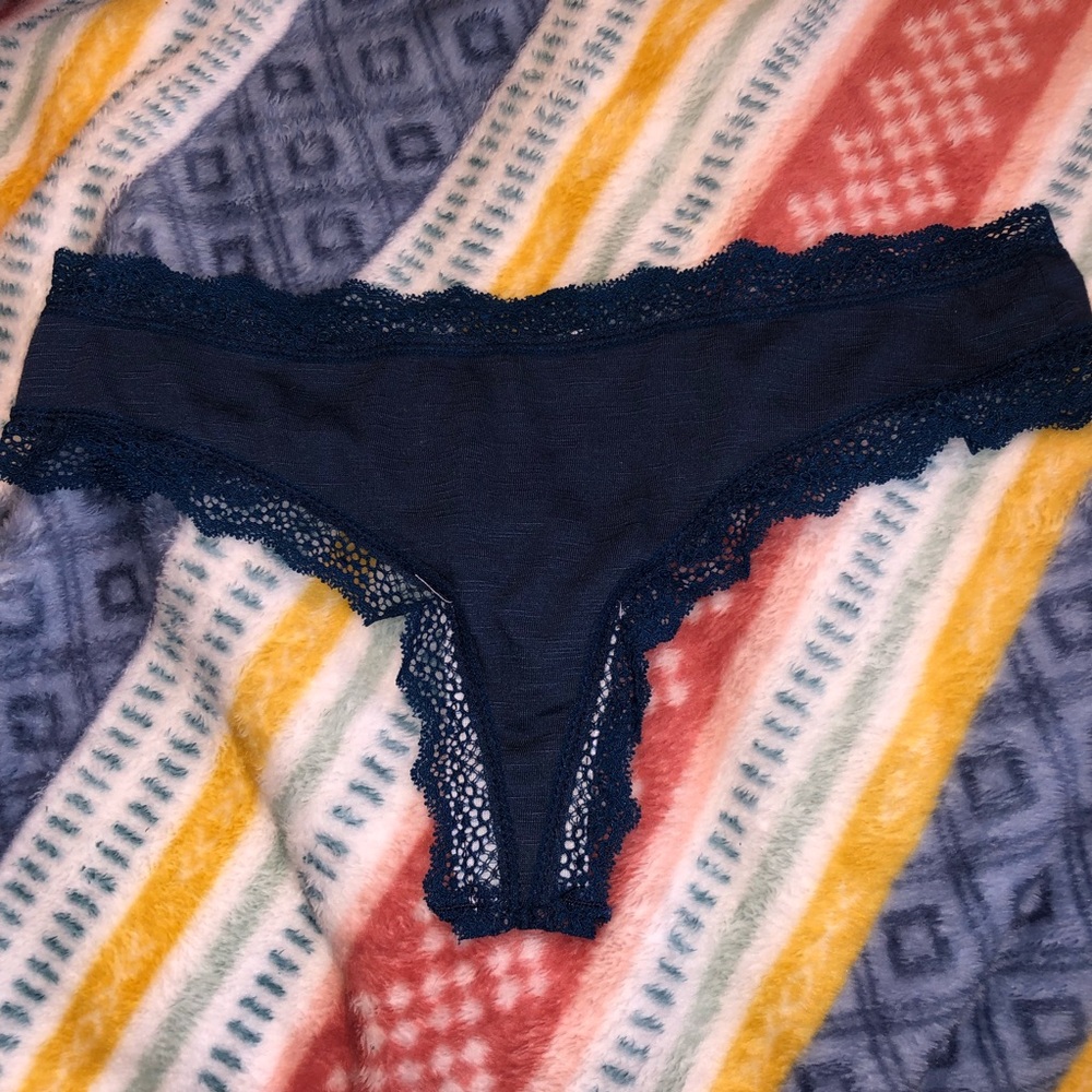 blue lace thong